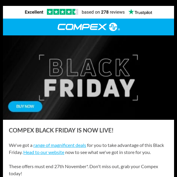 Compex International, Compex Black Friday deals are now live... 🔥