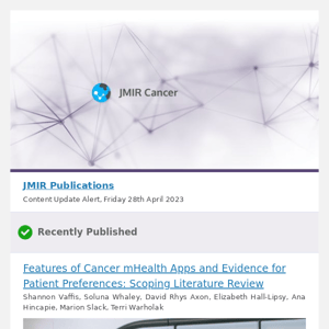 [JC] Features of Cancer mHealth Apps and Evidence for Patient Preferences: Scoping Literature Review