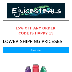 Last Day We've lowered shipping prices and 15% OFF HAPPY15 Entire order