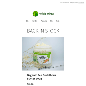 BACK IN STOCK: Organic Sea Buckthorn Butter