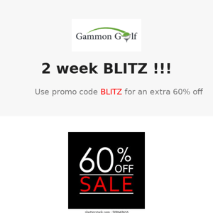 2 week Blitz!!  Extra 60% off with Promo code BLITZ