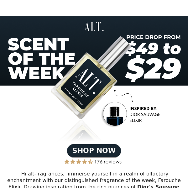 Inspired by Dior Sauvage Elixir for only $29