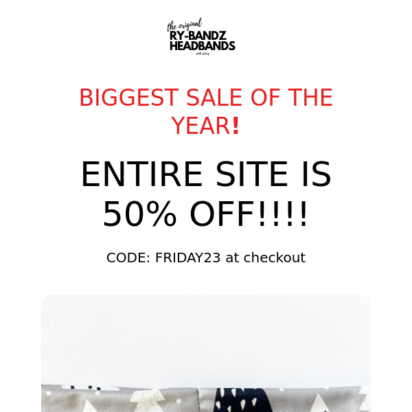 50% OFF SITEWIDE