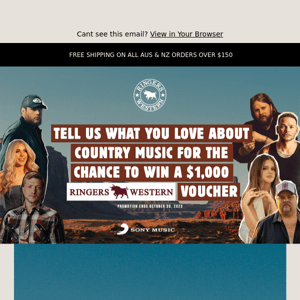 Grab Your Chance to Win a $1,000 Ringers Western Voucher! 🎁