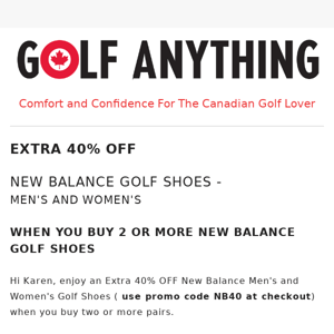 Extra 40% OFF New Balance Golf Shoes