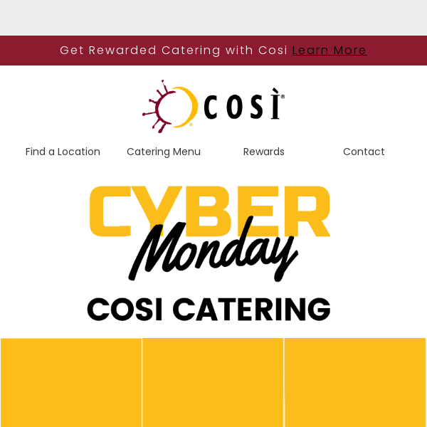 Exclusive Deal Inside! Get 15% off Cosi Catering Today Only.