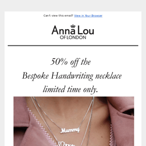 NEW IN + 50% off Handwriting necklace for a limited time only.