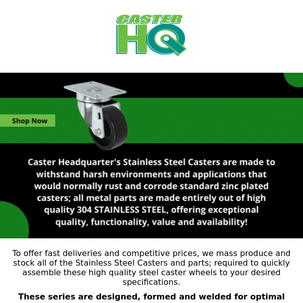 Looking for Casters That Can Withstand Harsh Environments?