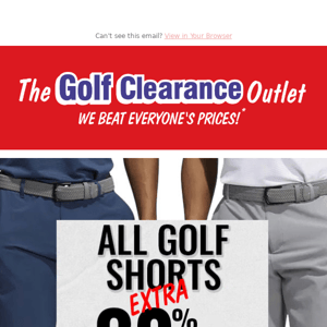 EXTRA 30% OFF ALL GOLF SHORTS. 24 HOURS ONLY ⌛