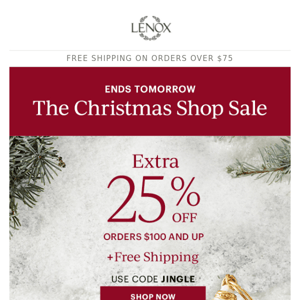 25% Off Christmas Shop Ends Soon