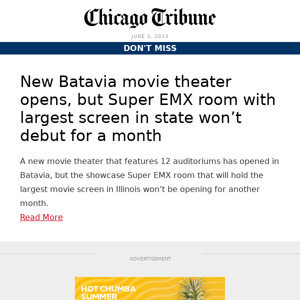 New Batavia movie theater opens, but largest screen in state won’t debut for a month