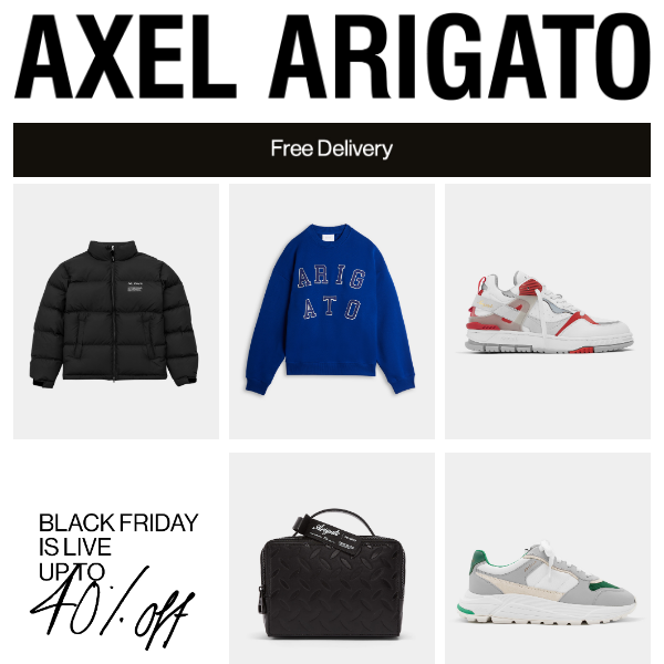 AXEL ARIGATO, Black Friday Is Live