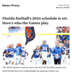 News alert: Florida football's 2024 schedule is set. Here's who the Gators play.