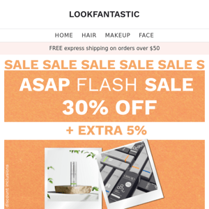 30% + EXTRA 5% OFF ASAP!
