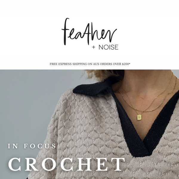 Explore the Cool and Comfortable Crochet Range at Feather and Noise! 🧶