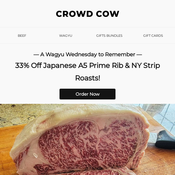 Email exclusive: 33% OFF A5 Wagyu Roasts