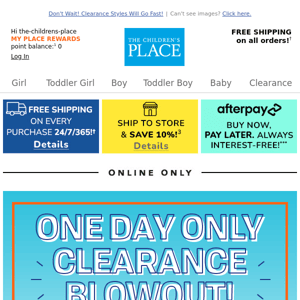 1 DAY ONLY! 70-75% OFF ALL CLEARANCE!