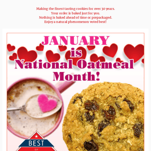 National Oatmeal Month + Award winning cookies!