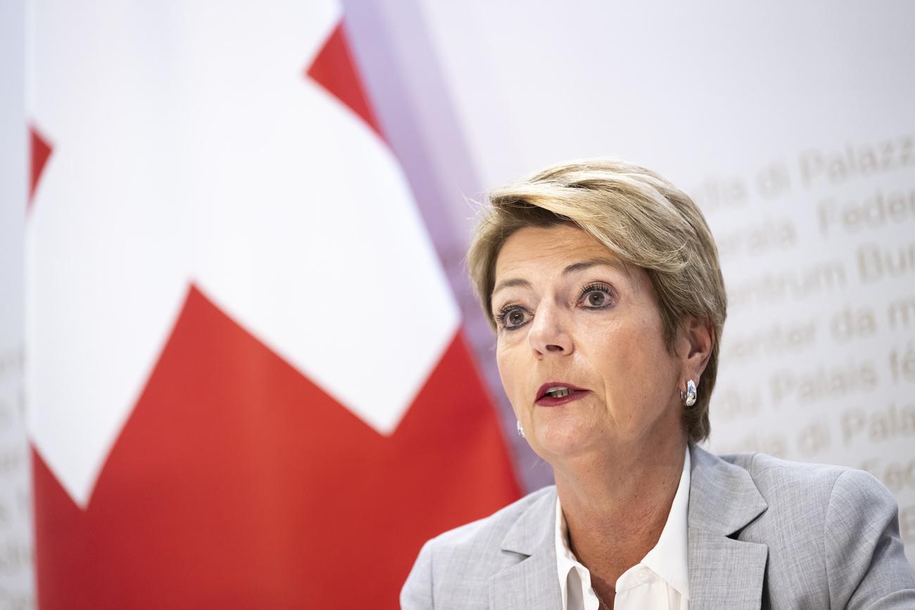La présidente de la Confédération Karin Keller-Sutter a réaffirmé son soutien à une paix juste et durable en Ukraine.