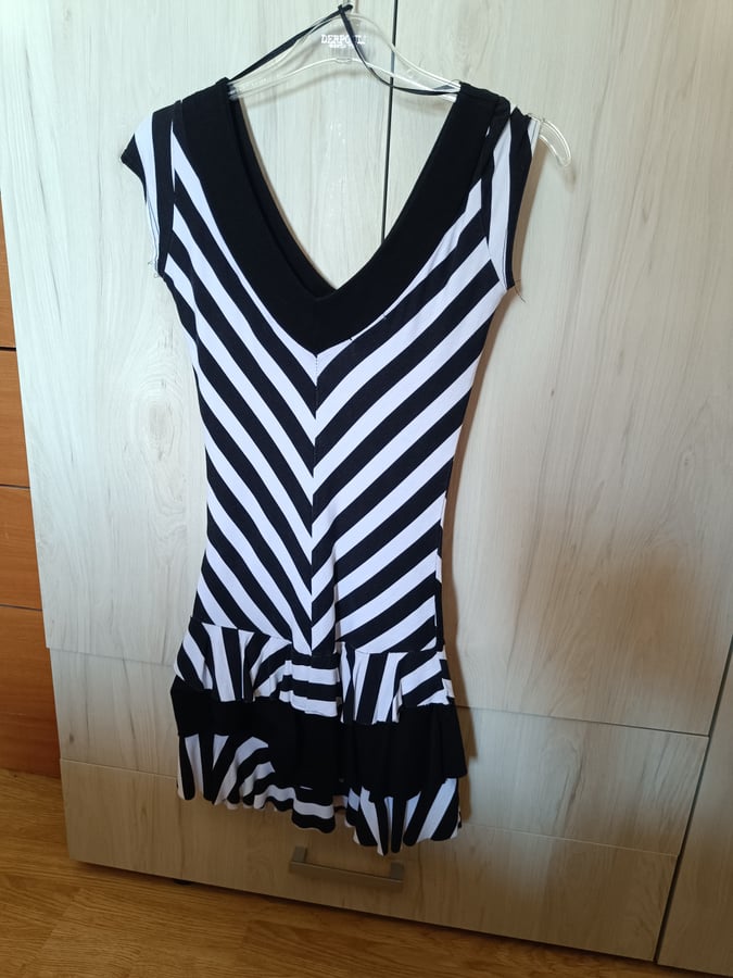 Black & White Striped Peplum Top
