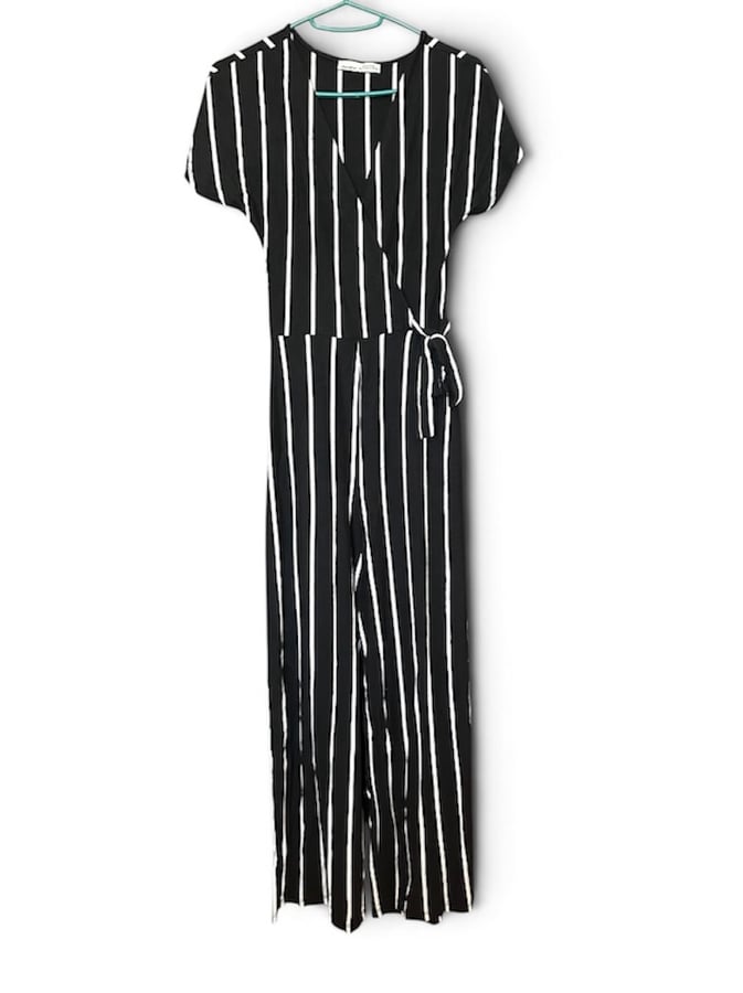 Black & White Striped Jumpsuit
