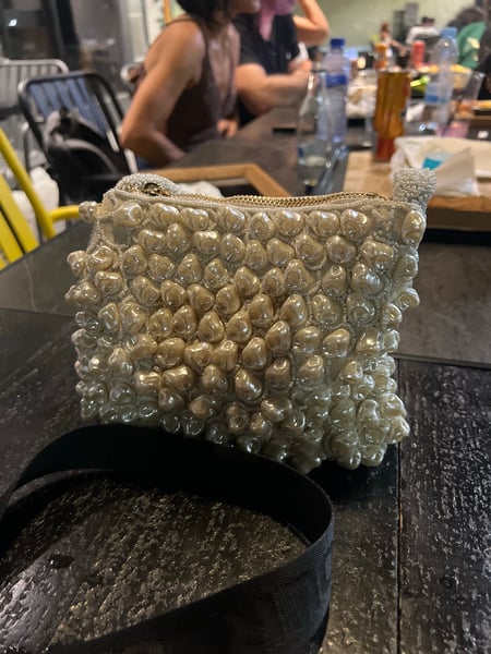 Pearl Beaded Clutch Purse