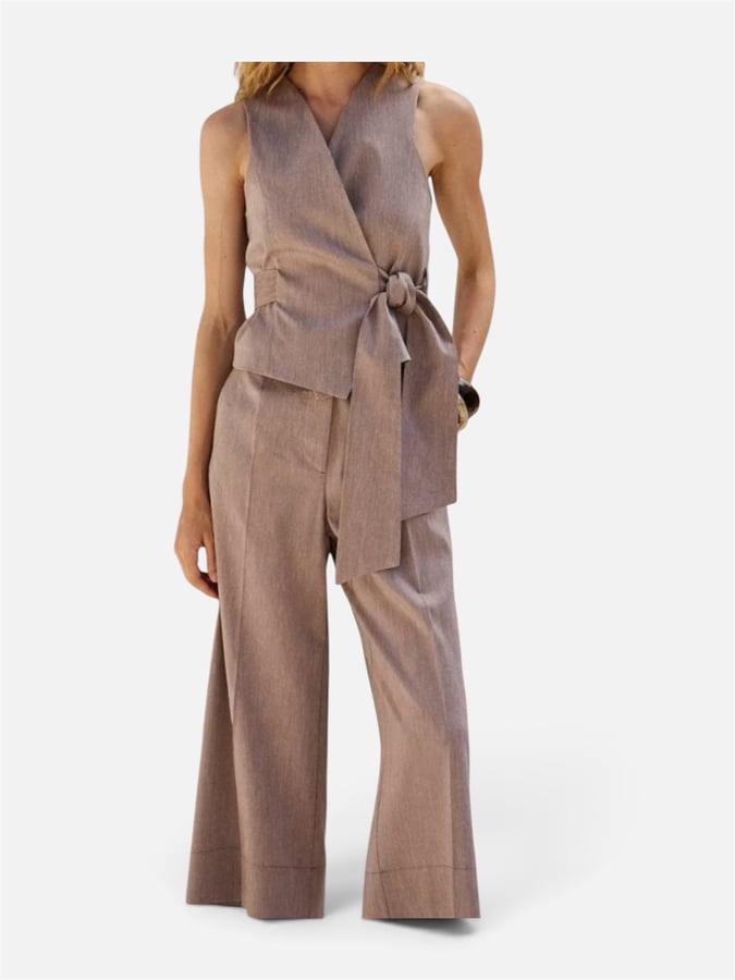 Brown Sleeveless Jumpsuit
