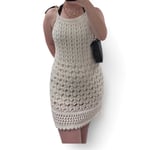 Beachwear mini dress creamy color