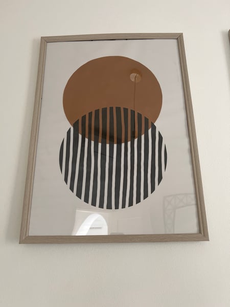 Abstract Geometric Art Print in Wooden Frame