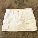 White cargo mini skirt in size UK XS (EU 34 / US 2).