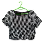 Ladies Black & White shiny Top