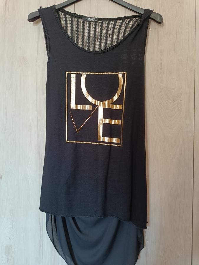 Black Gold Graphic Top