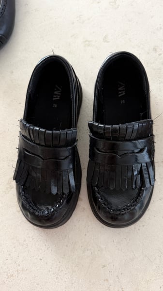 Black Leather Loafers Size 28