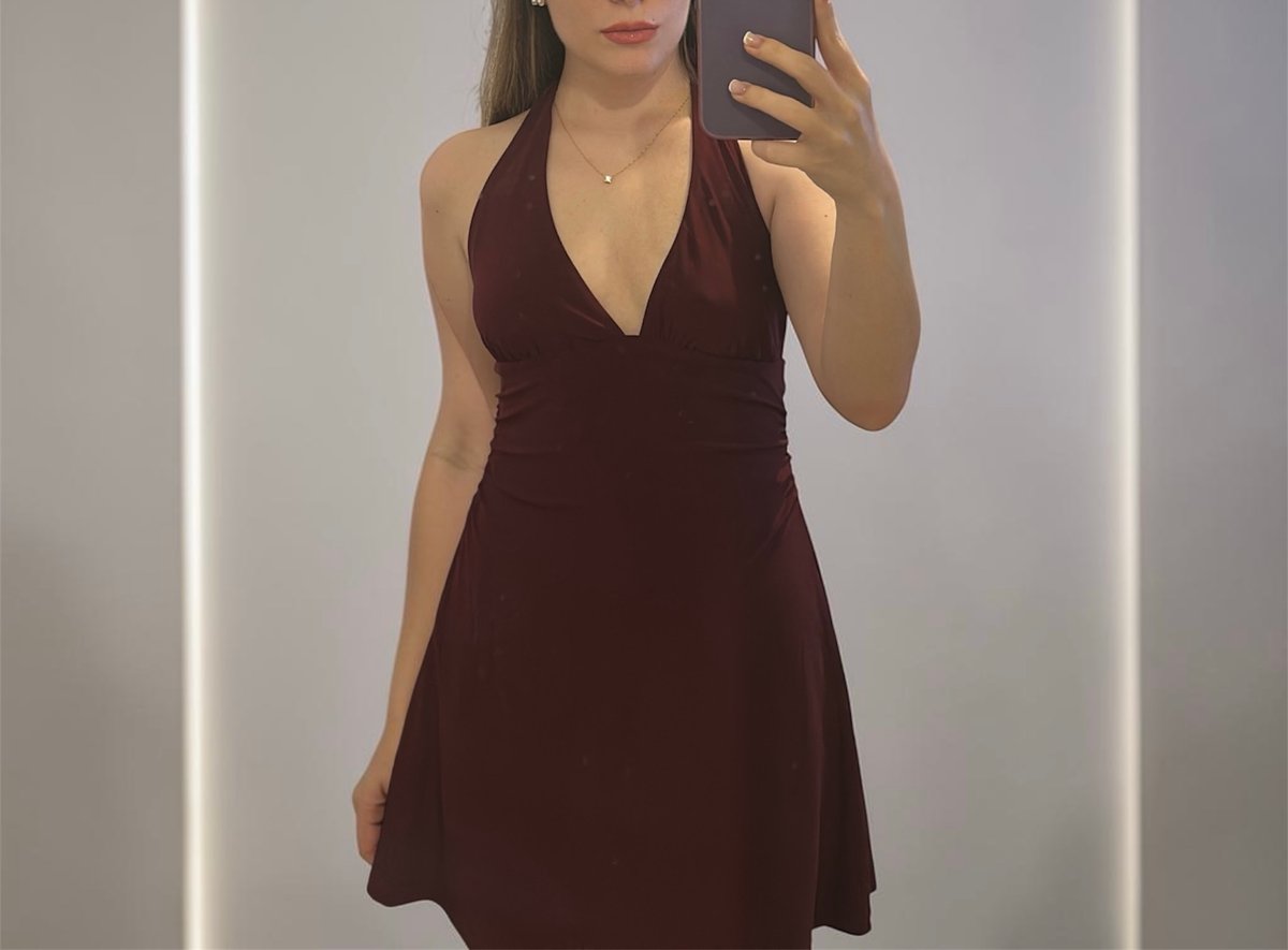 Μπορντο Mini Dress