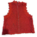 Red Lace Sleeveless Top (Seethrough)