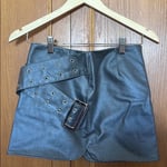 Grey Denim Skirt with Belt