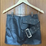 Grey Denim Skirt with Belt