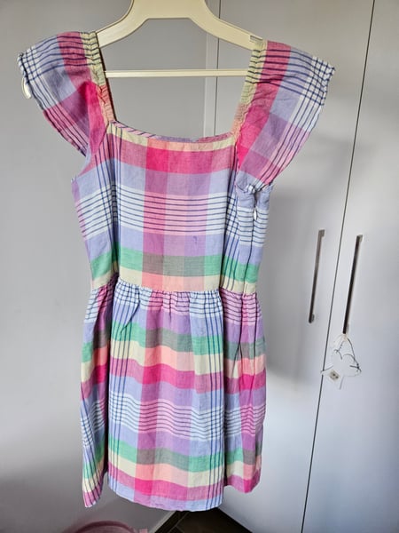 Gap Kids Pastel Plaid Flutter Sleeve Dress (8-10 yrs)