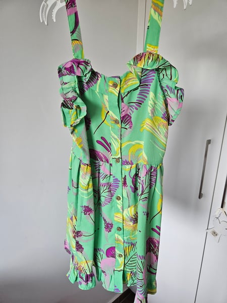 Next Girls Lime Tropical Floral Frill Summer Sundress – Size 7 Years