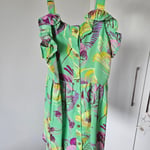 Next Girls Lime Tropical Floral Frill Summer Sundress – Size 7 Years