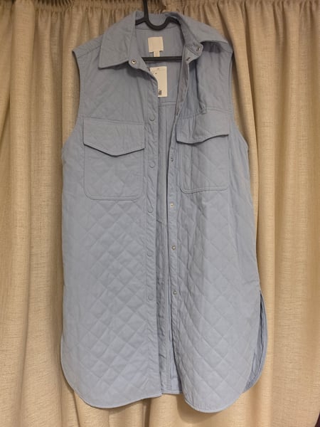 Quilted H&M long vest light blue with tags