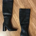Black Heeled Over-the-Knee Boots – Size EU 38