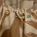 Brown & White Leaf Pattern long dress, TU size