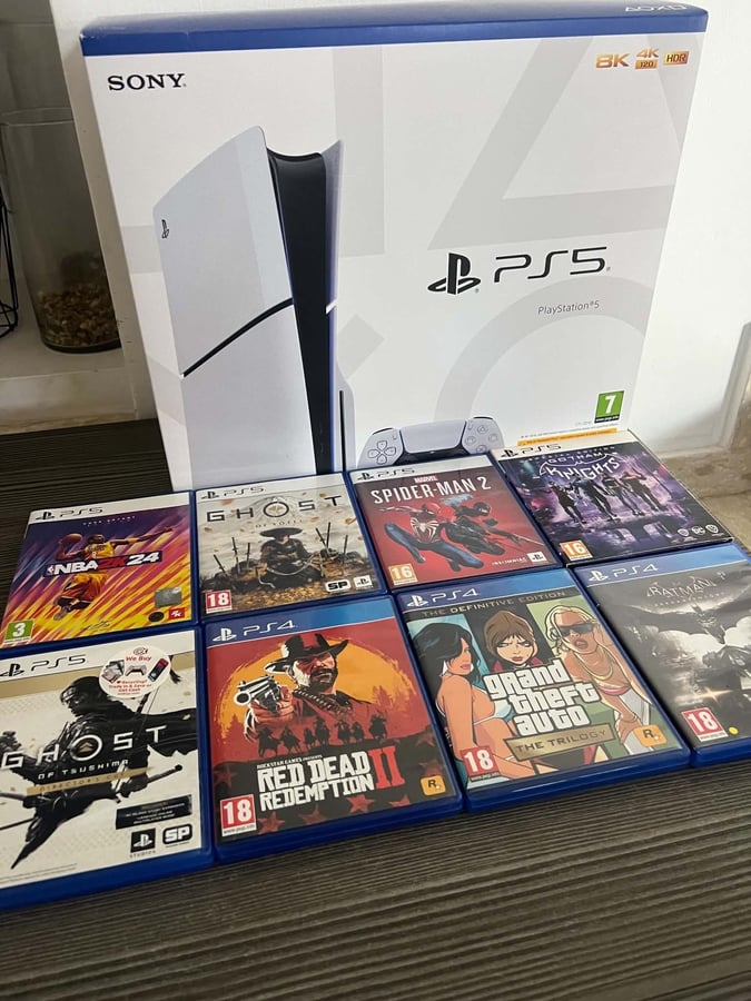 PS5 Console with 8 Games