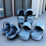 Twin Stroller Set with Carrycots & Car Seats