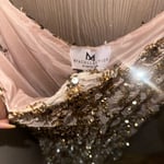 Gold Sequined Formal Dress