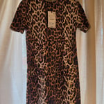 Zara animal leopard print dress,XS,brand new with tags
