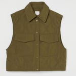 H&M Khaki Quilted Vest, XS size