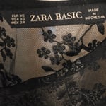 Zara Black Sheer Lace Floral Top, XS Size