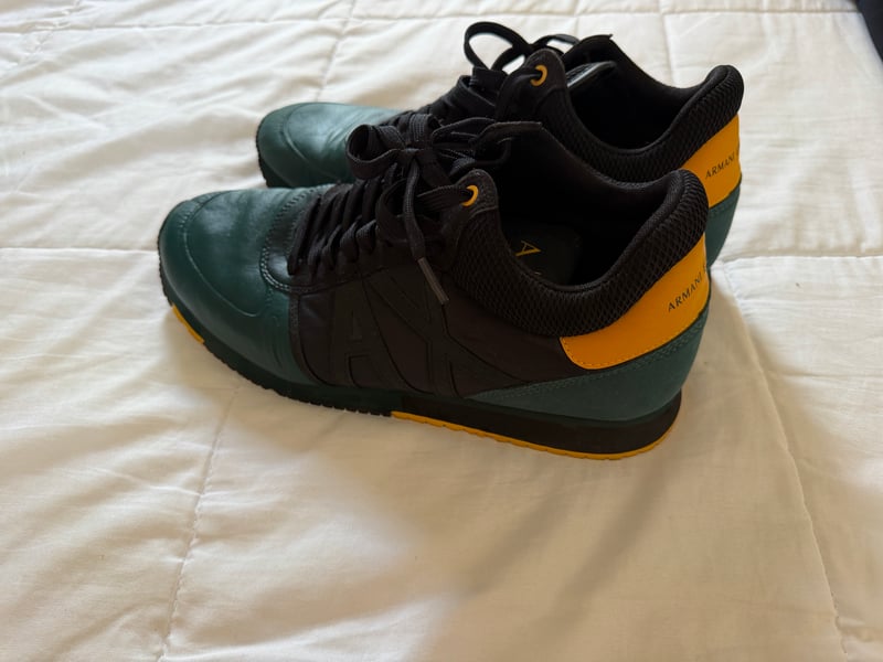 Armani Exchange A | X Green and Black Sneakers used 43 size